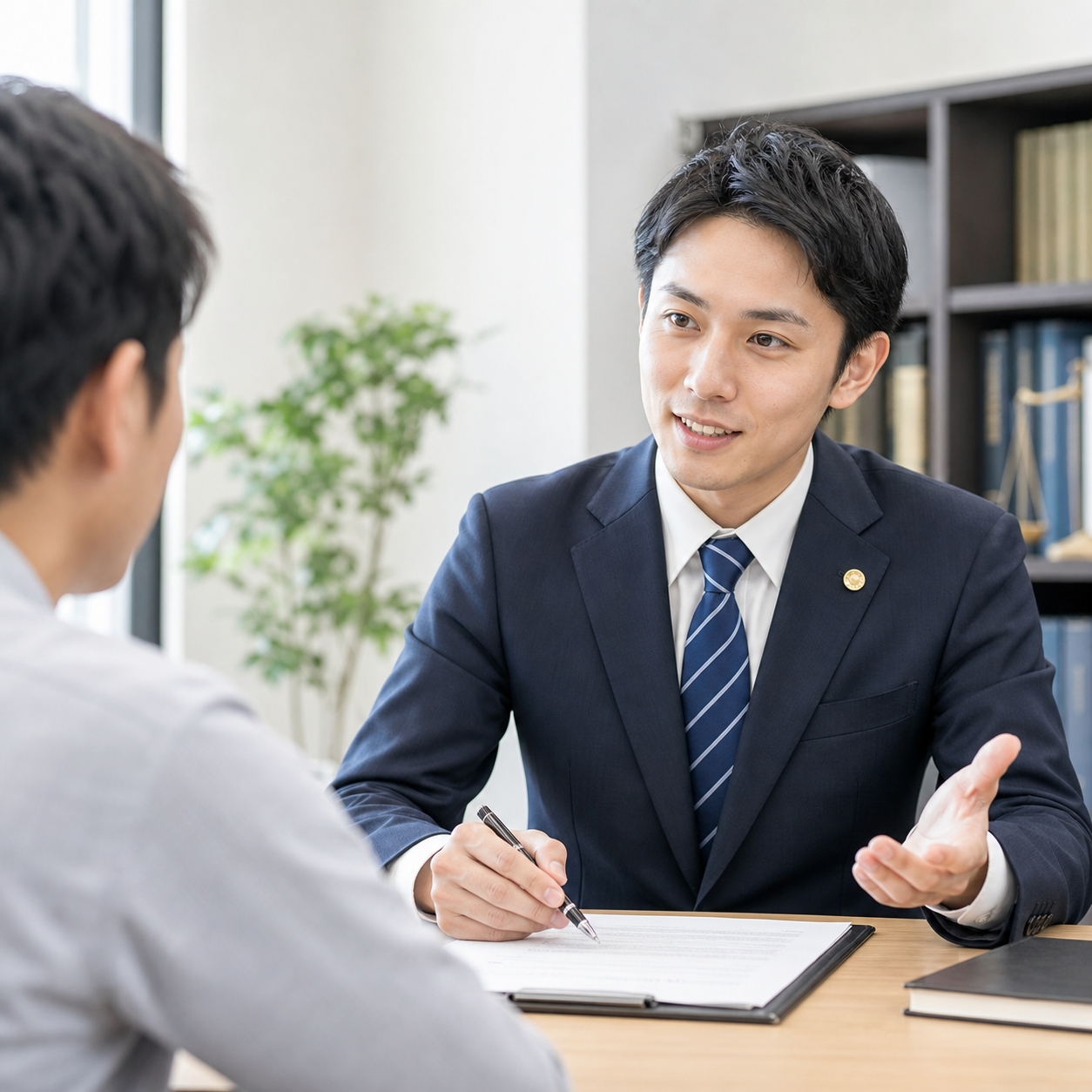司法書士が相談内容を確認している様子