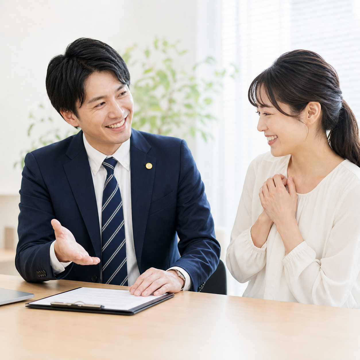 司法書士が相談者を安心してサポートしている様子