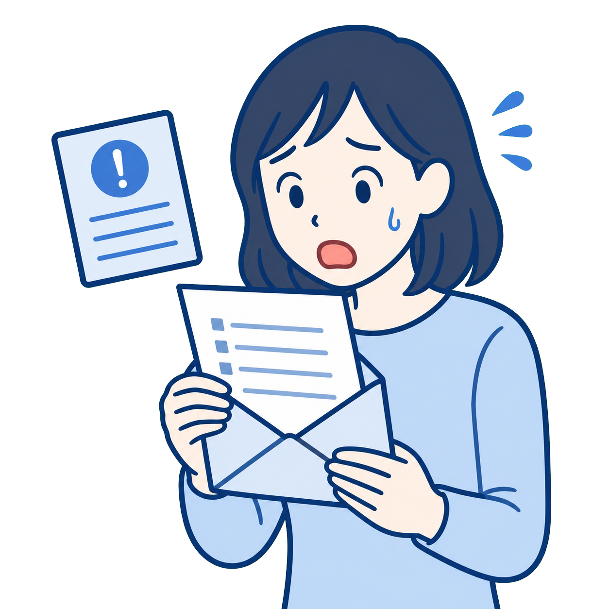 催促状が届いて困っている女性